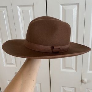 Brown wool fashion hat